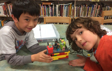 Robotics Camp - kids working on a robot