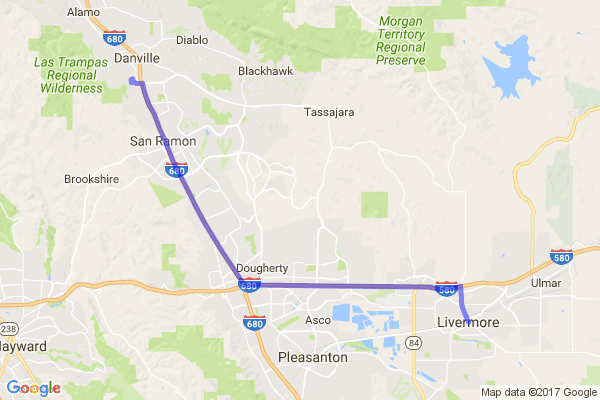 Directions from Livermore to Vision Tech Camps in Danville