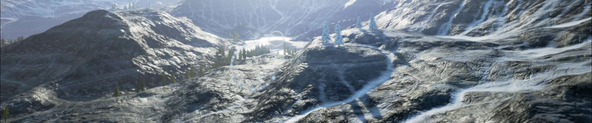 A mountainous landscape designed using Unreal Engine